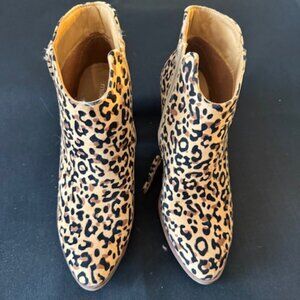 Maurice's Leopard Print Ankle Heeled Boots - Sz 6.5
